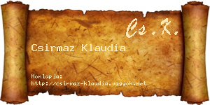 Csirmaz Klaudia névjegykártya