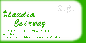 klaudia csirmaz business card